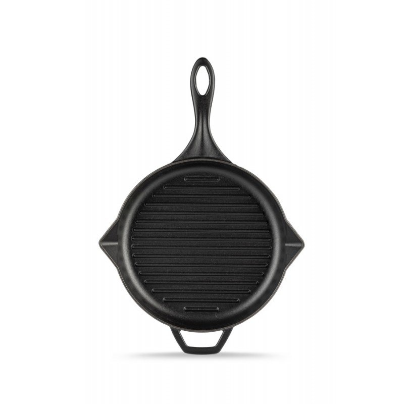 Emaljerad gjutjärnspanna grill Hosse, Black Onyx, Ф24cm - Svart kokkärl i gjutjärn