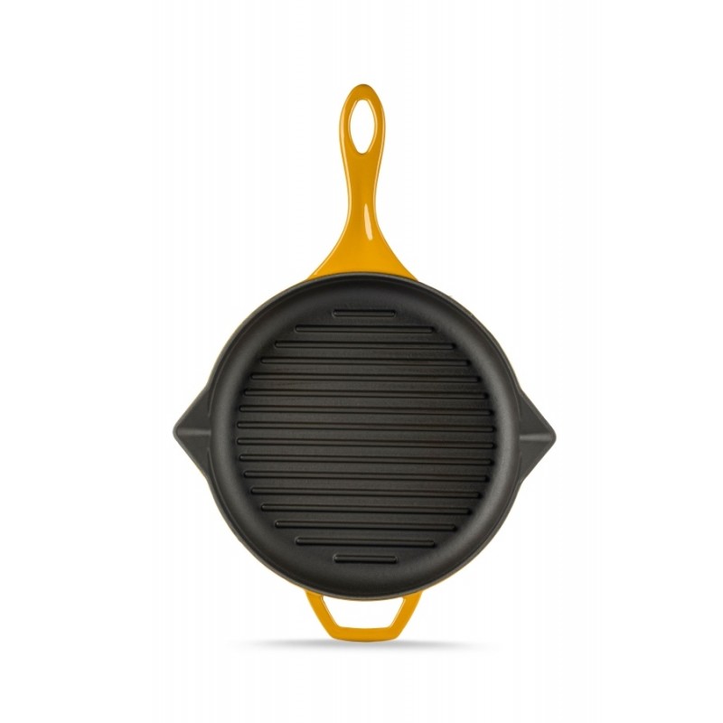 Emaljerad gjutjärnspanna grill Hosse, Dijon, Ф24cm - Gjutjärnspanna grill