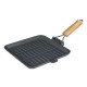 Gjutjärnspanna grill med fällbart handtag i trä, 24x24 cm | Gjutjärnspanna grill med fällbart handtag i trä, 24x24 cm | | |