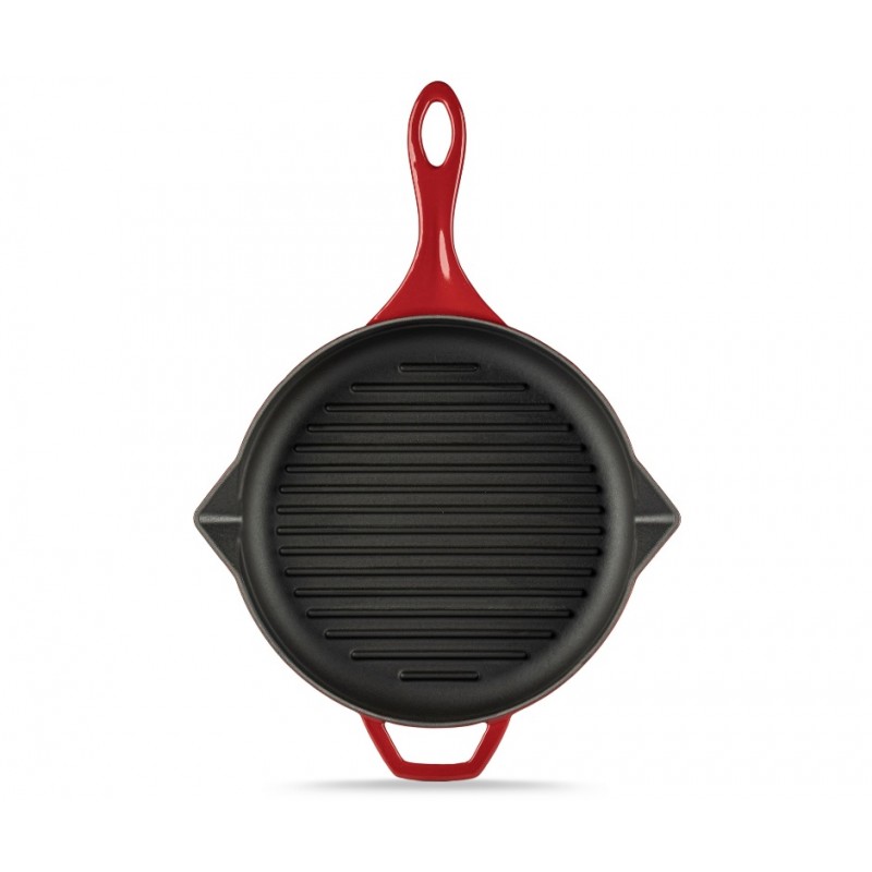 Emaljerad gjutjärnspanna grill Hosse, Rubin, Ф28cm - 