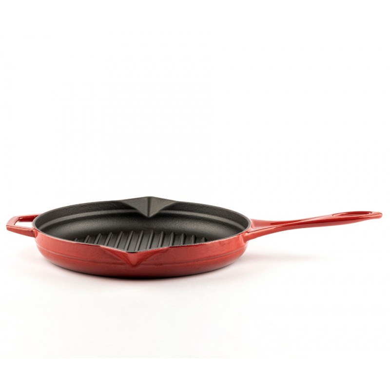 Emaljerad gjutjärnspanna grill Hosse, Rubin, Ф28cm | Gjutjärnspanna grill | Gjutjärnspanna |