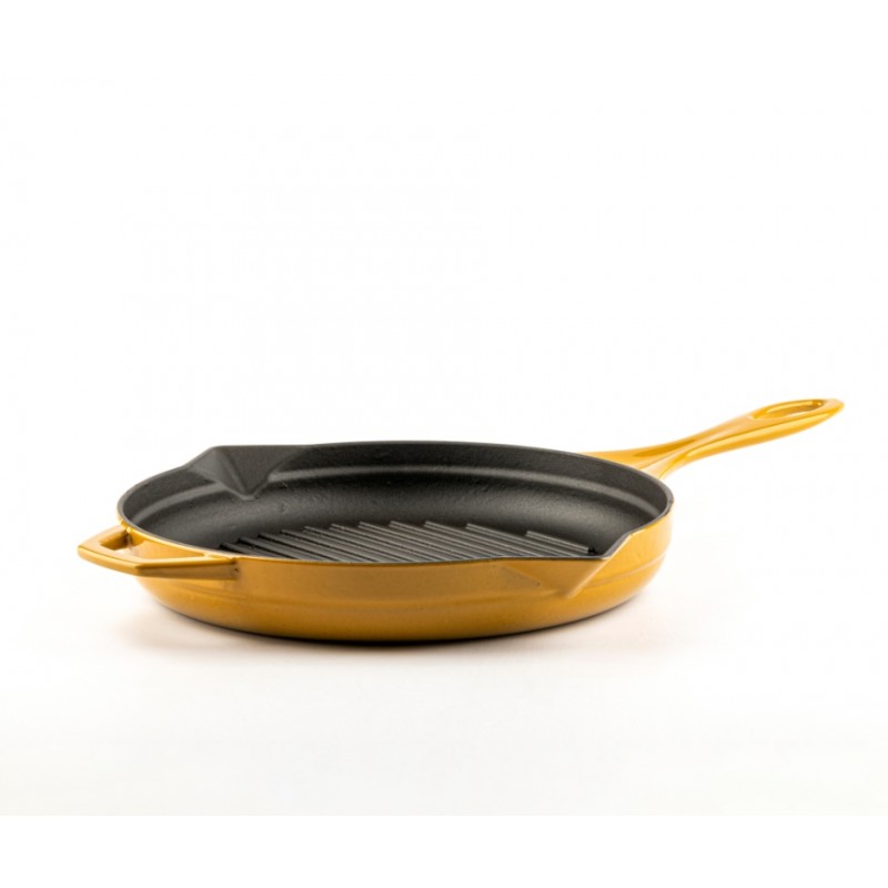 Emaljerad gjutjärnspanna grill Hosse, Dijon, Ф24cm - Gjutjärnspanna grill