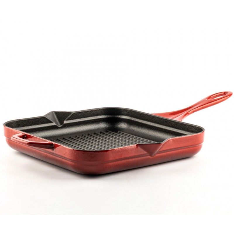 Emaljerad gjutjärnspanna grill Hosse, Rubin, 28x28cm - 