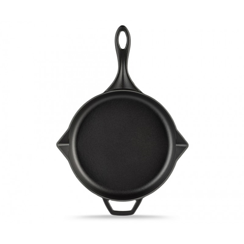 Emaljerad gjutjärnspanna Hosse, Black Onyx, Ф28cm - Platt gjutjärnspanna